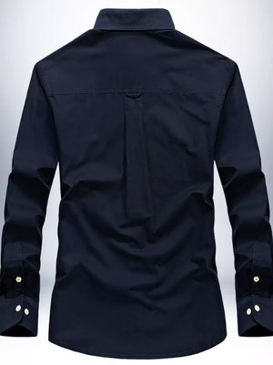 Men S Plus Size Button Up Long Sleeve in Rice White, side view