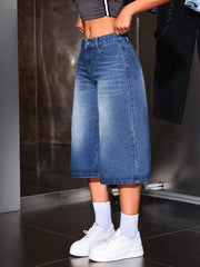 Elevated High-waisted Denim Capris