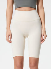 Sculpted Contour Active Cycling Shorts in White with high waist and seamless design.