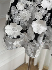 Floral Embroidery V-neck Mini Dress
