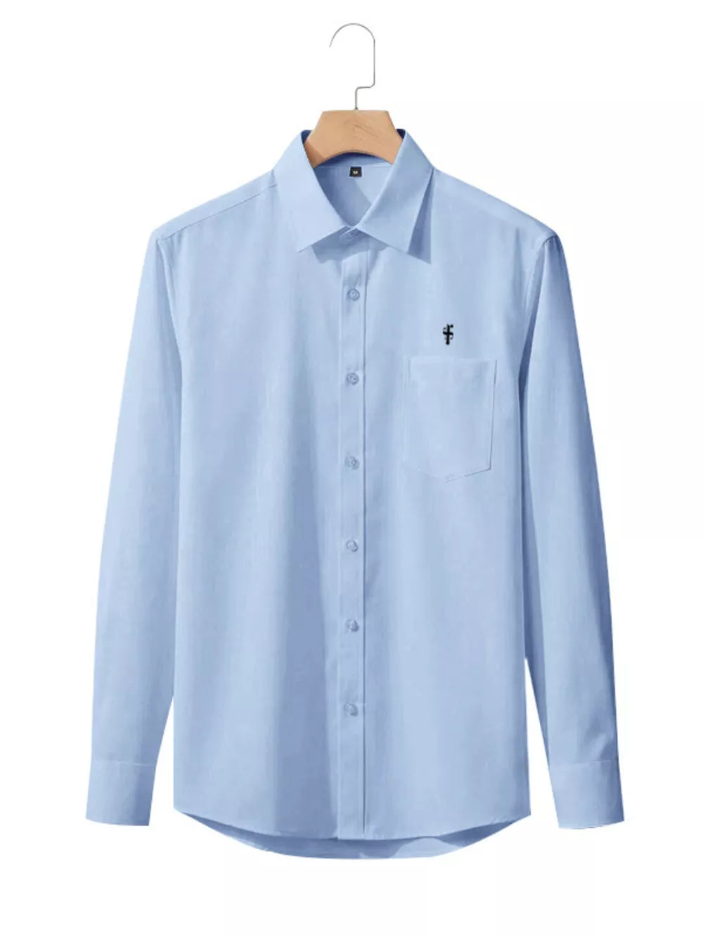 Men's Slim Fit Button Up Shirt Plus Size in Black, product detail