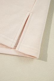 Sherbet sweatshirt with side slits and ribbed trim detail