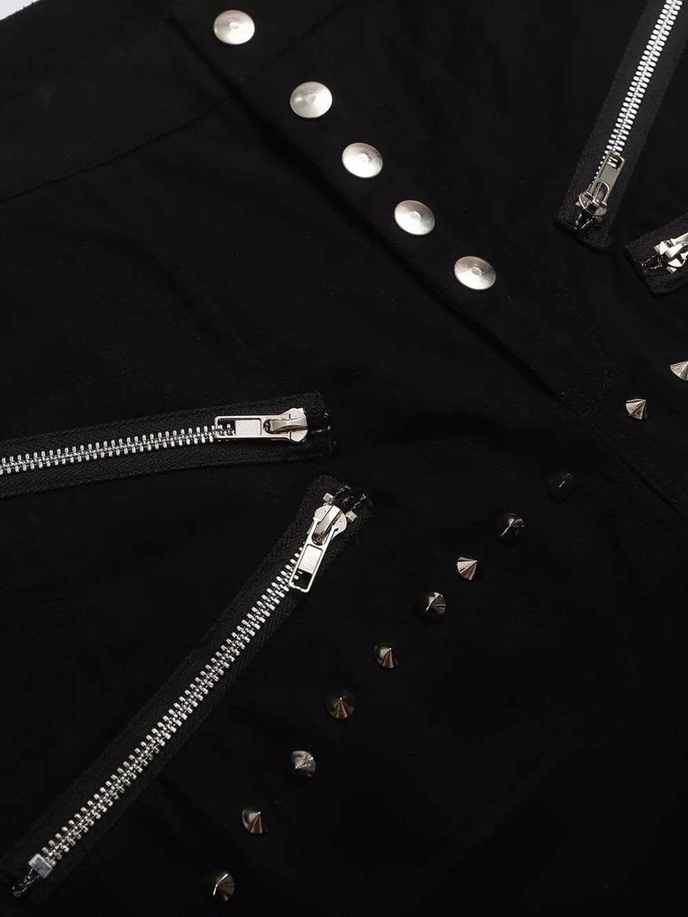 Men's Zipper Detail Wide Leg Capris in Black, back view