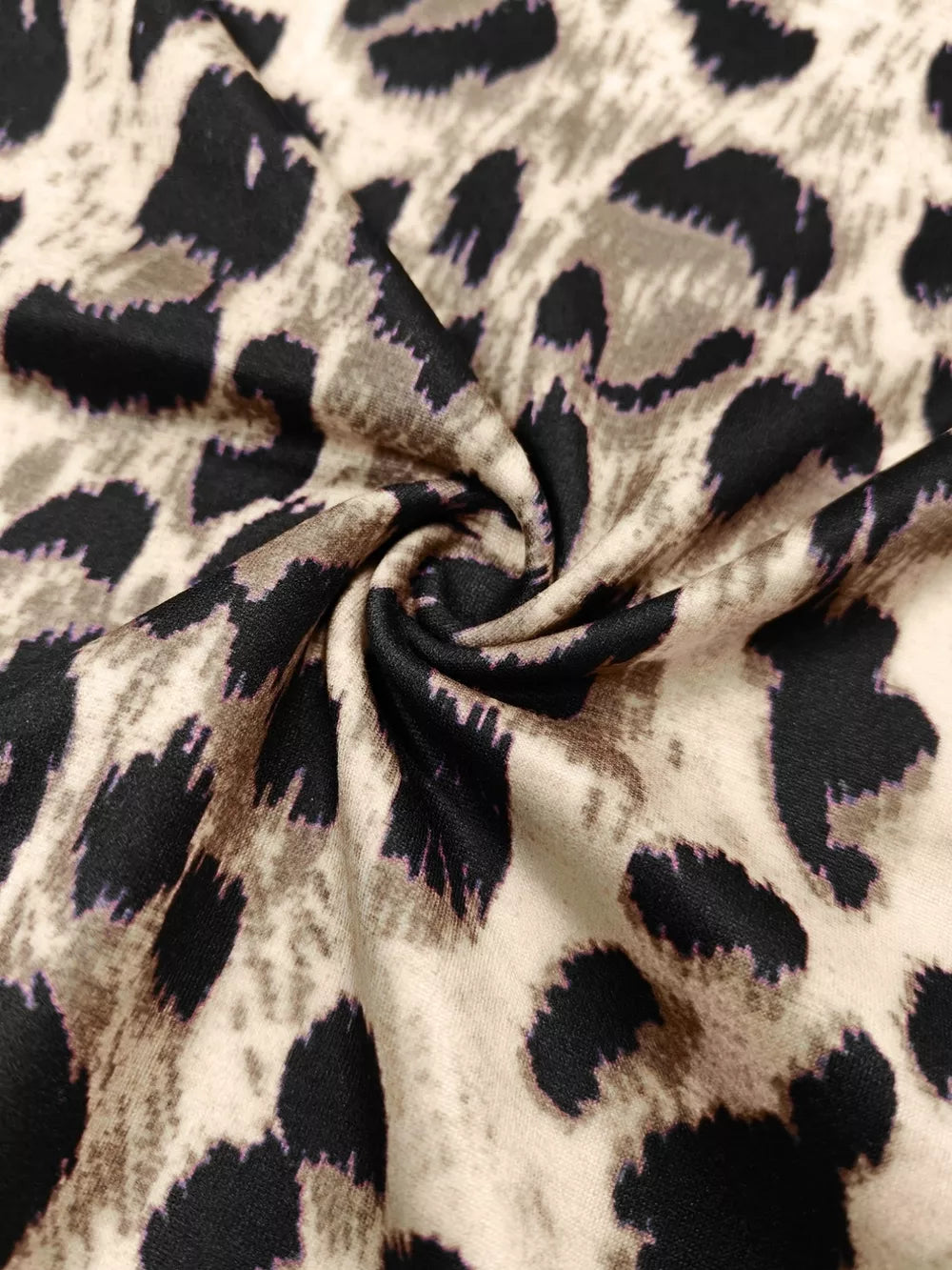 Tan leopard print fabric detail