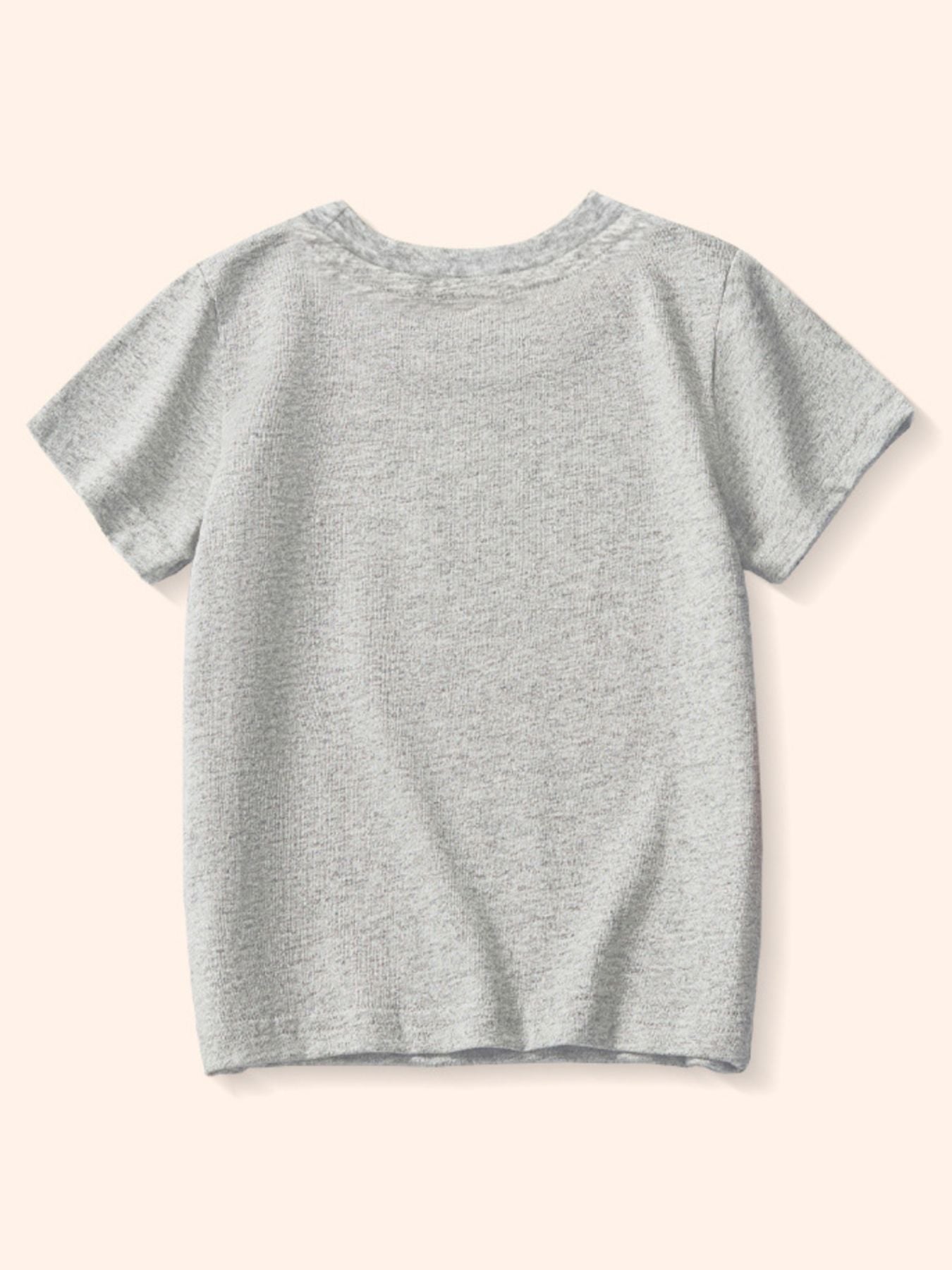 Grey cotton t-shirt with a textured knit and crew neck.