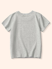 Grey cotton t-shirt with a textured knit and crew neck.