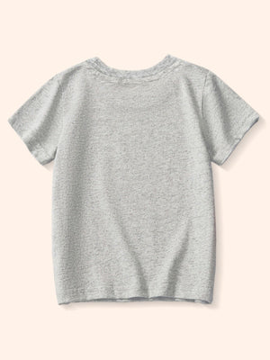 Grey cotton t-shirt with a textured knit and crew neck.