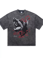Men's Vintage Wash Graphic T-shirt in Deep Teal, side view