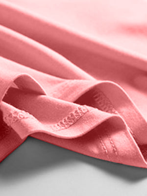 Pink scoop neck tank top with detailed stitching on the hem.