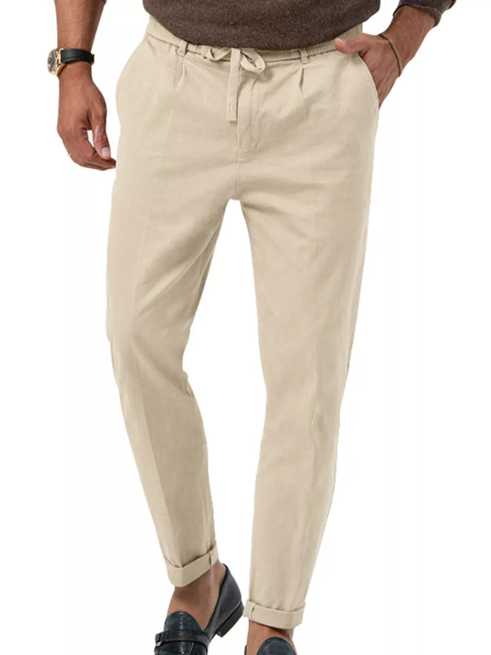 Men's Casual Drawstring Pants Plus Size in Deep Teal, front view