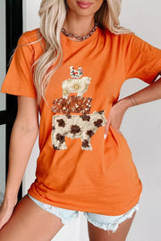 Farm Animal Appliqué Short Sleeve T-shirt