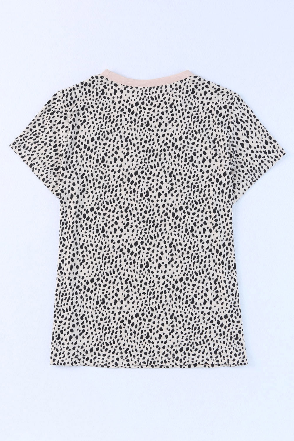Dalmatian print t-shirt with trim in leopard color.