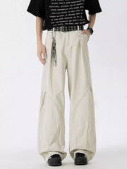 Men's oversized wide-leg jeans in off-white 100% cotton with a relaxed fit.