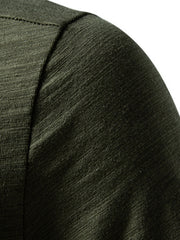 Men's casual t-shirt in army green cotton blend with textured fabric detail.