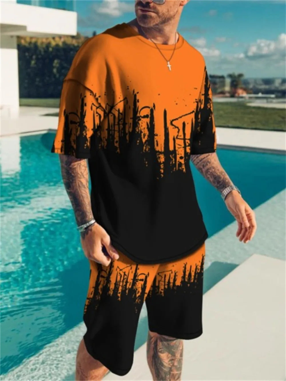 Vibrant Abstract Men's Pants Set