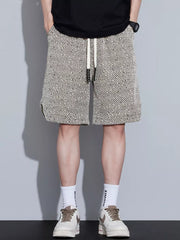 Men's patterned boxer shorts with adjustable drawstring waist