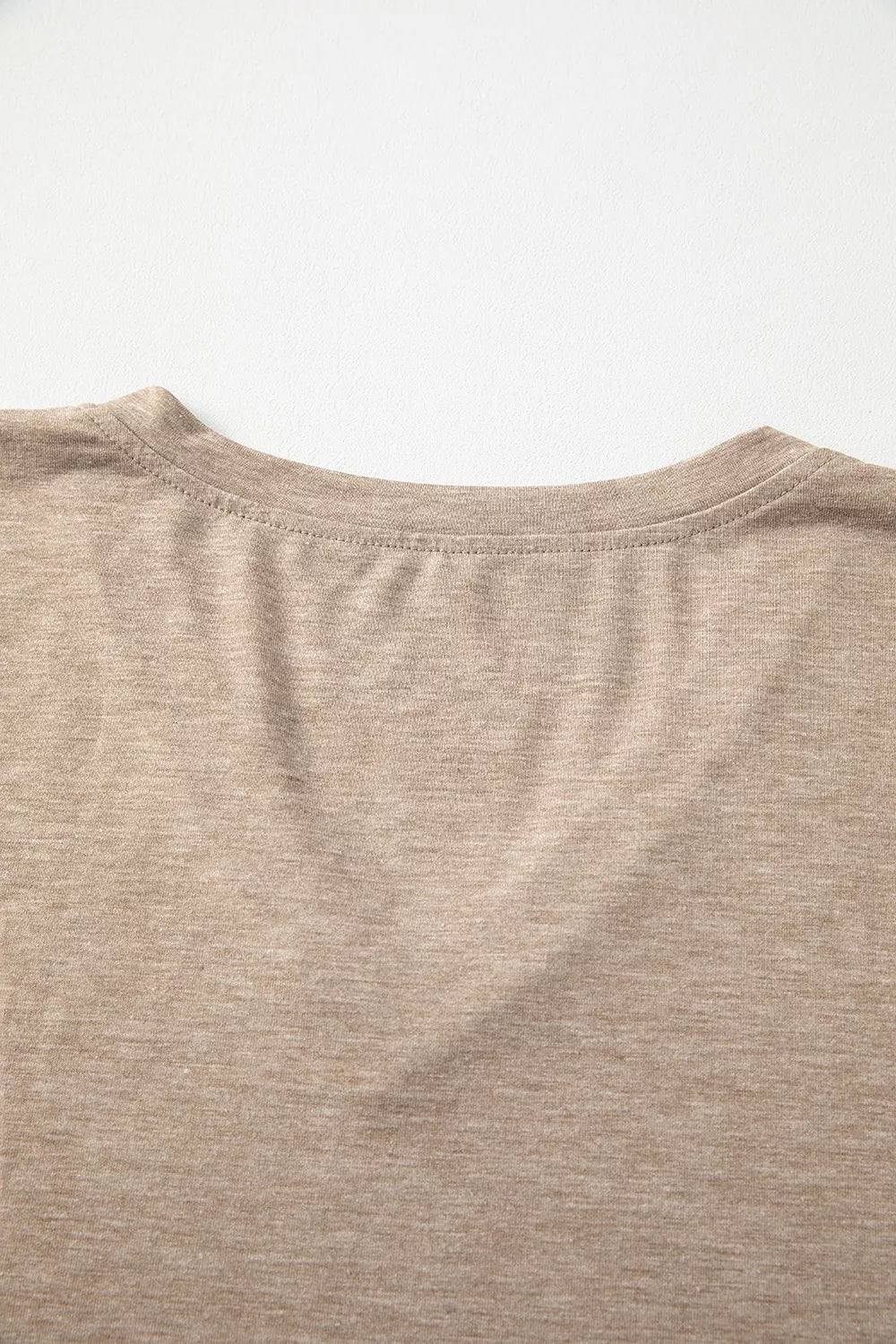 Solid Color V Neck Long Sleeve Top in Black, editorial view