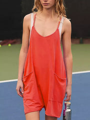 Vibrant Pocketed Spaghetti Strap Romper