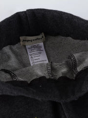 Black cotton blend joggers for kids with embroidered rocket detail