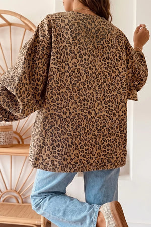 Print Denim Jacket in Leopard, side view