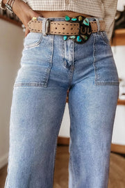 Chic Loose-fit Jeans With Turn-up Cuffs