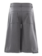 Men's Wide Leg Capris in Black, close-up detail