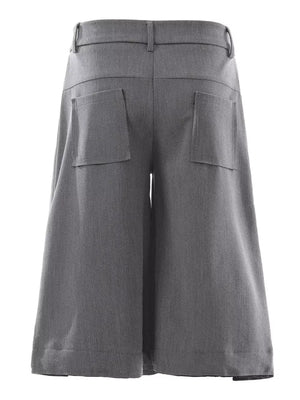 Men's Wide Leg Capris in Black, close-up detail