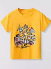 Firefighter Animal Graphic Kids' T-shirt