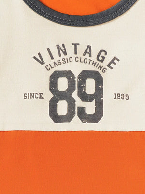 Color block baby set with "Vintage Classic Clothing 89 Since 1909" graphic print
