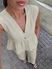Chic Two-piece Set With Peplum Top