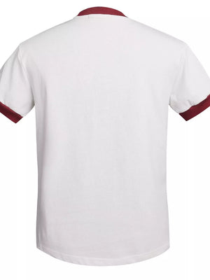 Men's Letter Graphic Short Sleeve T-shirt in White, fit detail