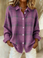 Plaid Button-up Cardigan, product detail