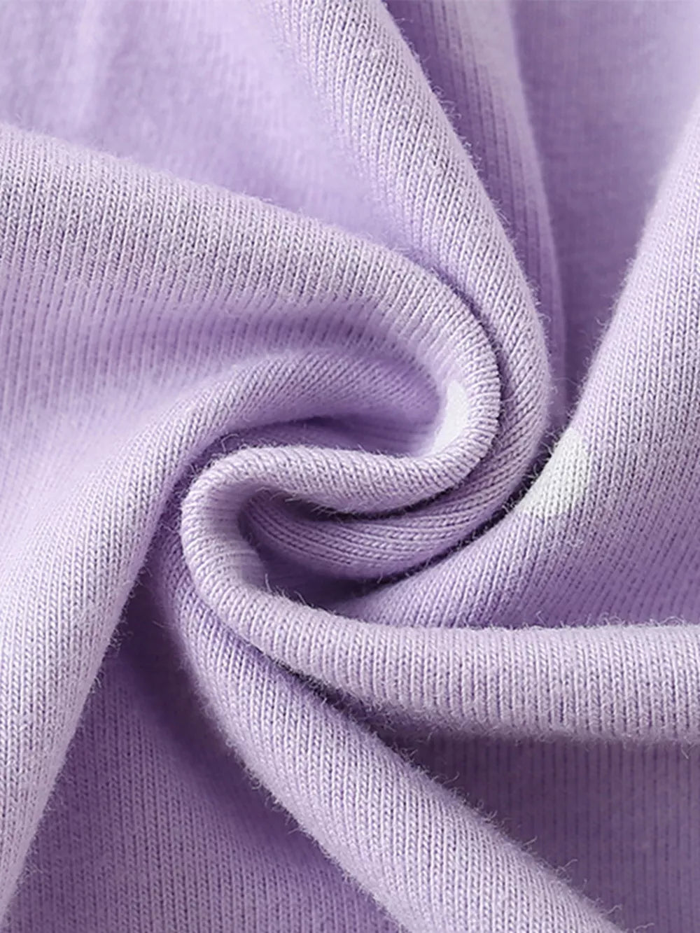 Lavender cotton baby dress fabric detail