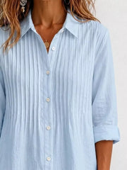 Men's Plus Size Long Sleeve Button-up Shirt, model styling view