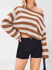 pullover sweater featuring striped in royal blue with 100% acrylic Care instructions: Machine wash cold texture