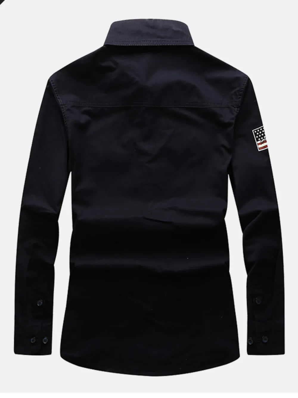 Men's Plus Size Long Sleeve Shirt in Khaki, model styling view