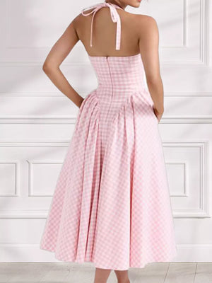 light pink maxi dress with maxi and tie