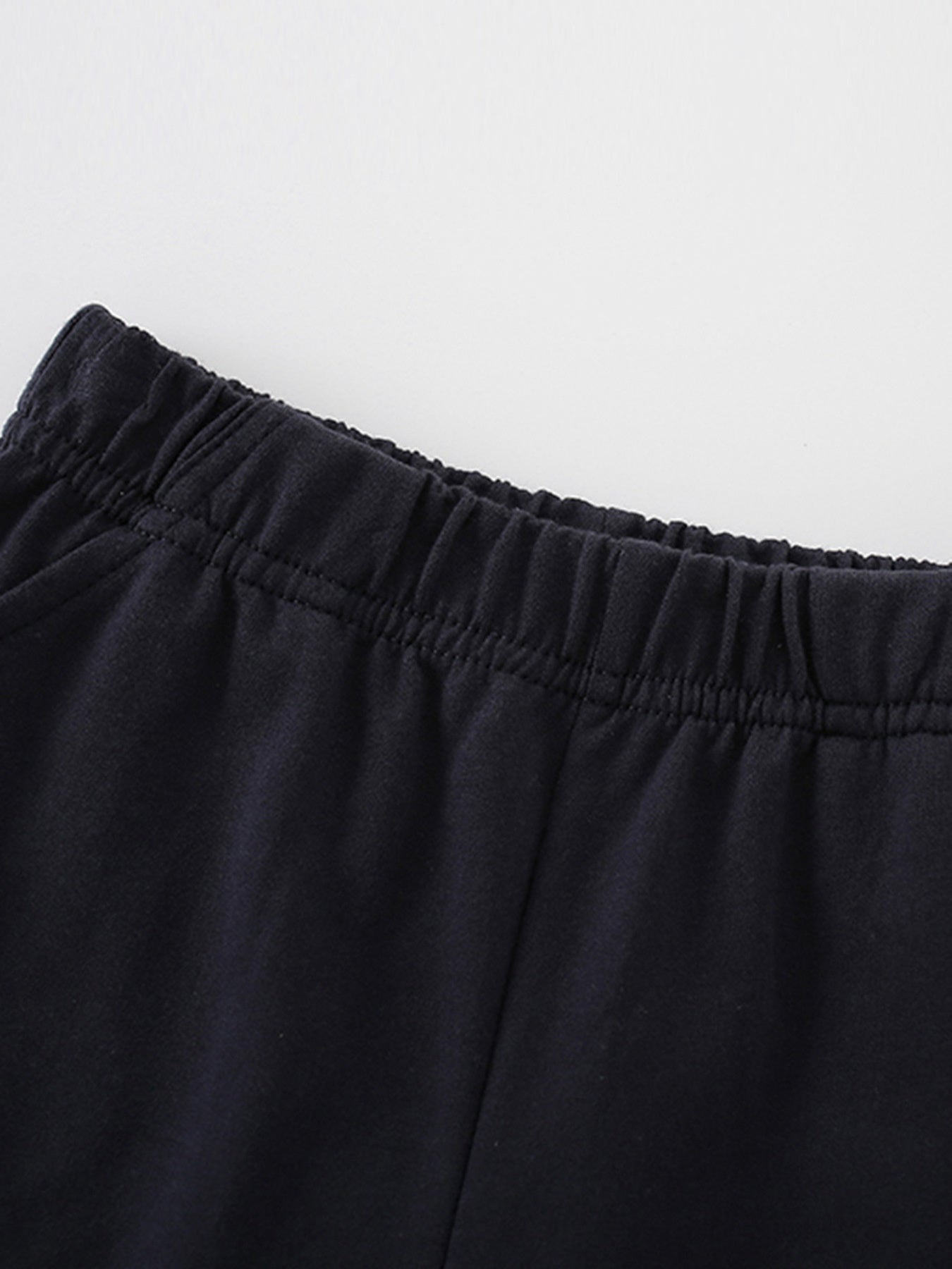 Toddler navy cotton shorts with elastic waistband
