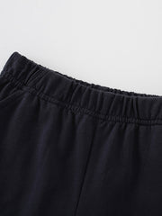 Toddler navy cotton shorts with elastic waistband
