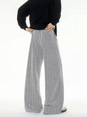 Plus size black textured knit sweatpants with a herringbone pattern and wide leg.
