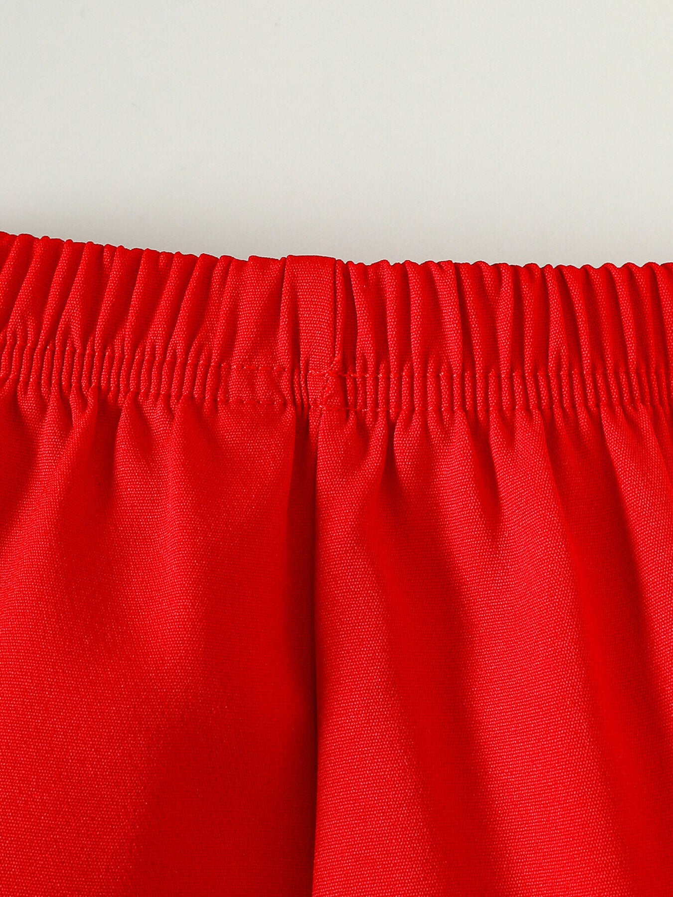 Red baby shorts with elastic waistband detail