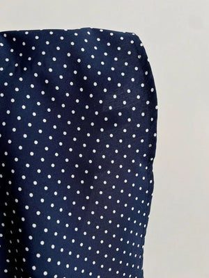 Polka Dot Peplum Cami in Navy, back view