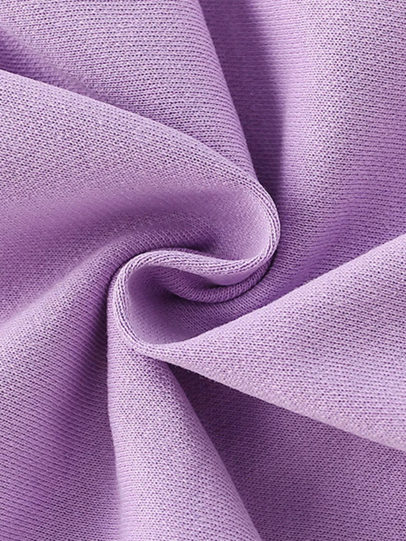 Lavender cotton sweatshirt fabric detail