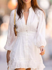 Charming Ruffled Hem Tie-waist Dress