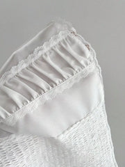 Smocked Lace Detail Cami, close-up detail