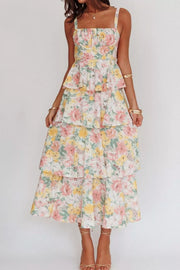 Charming Tiered Floral Maxi Dress