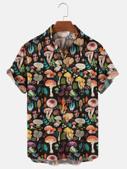 Men's Full Size Printed Button Up Shirt, fabric detail