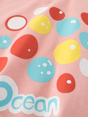 Playful Ocean Bubble Print T-shirt