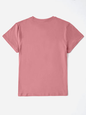 Dusty Pink t-shirt with short sleeves and crew neck, plain back.