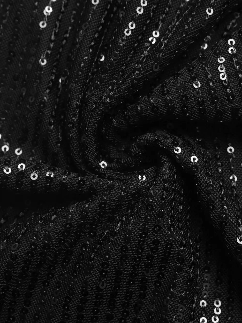 Black sequin wide-leg maternity trousers with a mesh overlay.